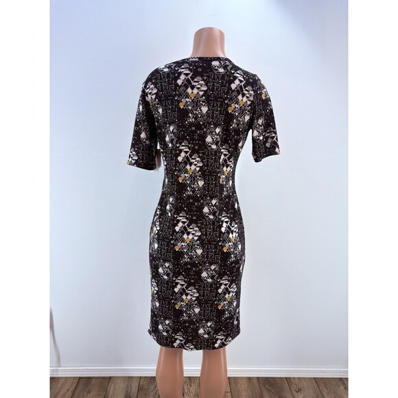LuLaRoe Julia Women Ladies Dress Bodycon L Black Geometric - Picture 3 of 17